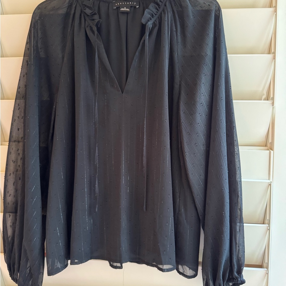 Sanctuary Black Sheer Blouse